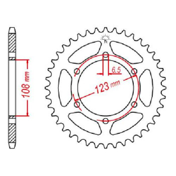 Couronne acier JT 53 dents pas 420 type 1133