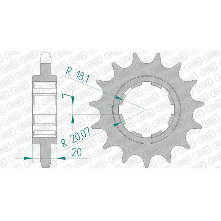 Pignon AFAM 16 dents pas 530 type 52600 Ducati 750 Sport