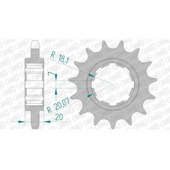 Pignon AFAM 16 dents pas 530 type 52600 Ducati 750 Sport