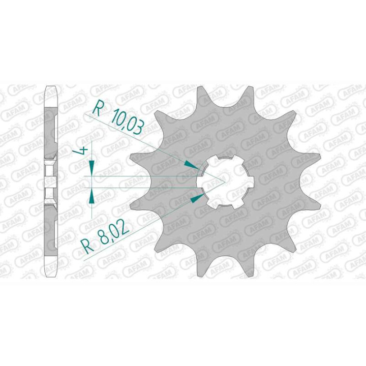 Pignon AFAM 14 dents pas 520 type 30200 Kawasaki KX 125