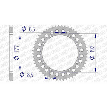 Couronne alu AFAM 48 dents pas 520 type 63300 Husqvarna CR 125 Couronne alu AFAM 48 dents pas 520 type 63300 Husqvarna CR 125