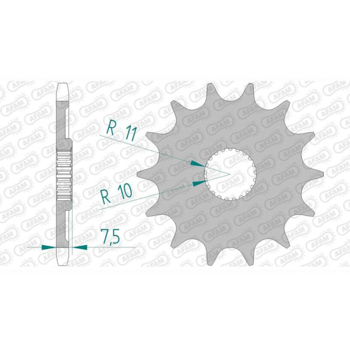 Pignon anti-boue AFAM 14 dents pas 520 type 20210 HM-Honda CR 125 Motard