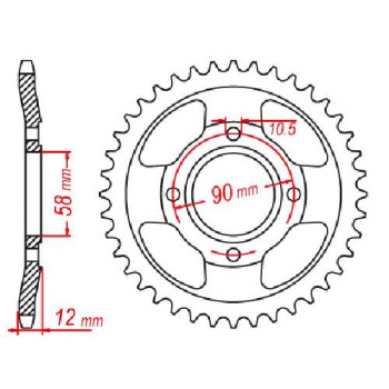 Couronne acier JT 50 dents pas 428 type 271