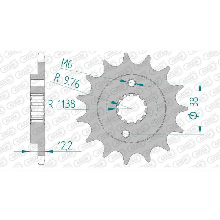 Pignon AFAM 15 dents pas 520 type 22407 Suzuki LT-R 450 QuadRacer
