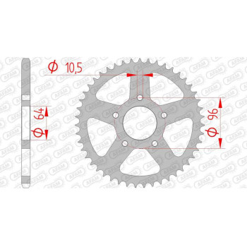 Couronne acier AFAM 37 dents pas 520 type 10301 Honda CBF 250 Couronne acier AFAM 37 dents pas 520 type 10301 Honda CBF 250
