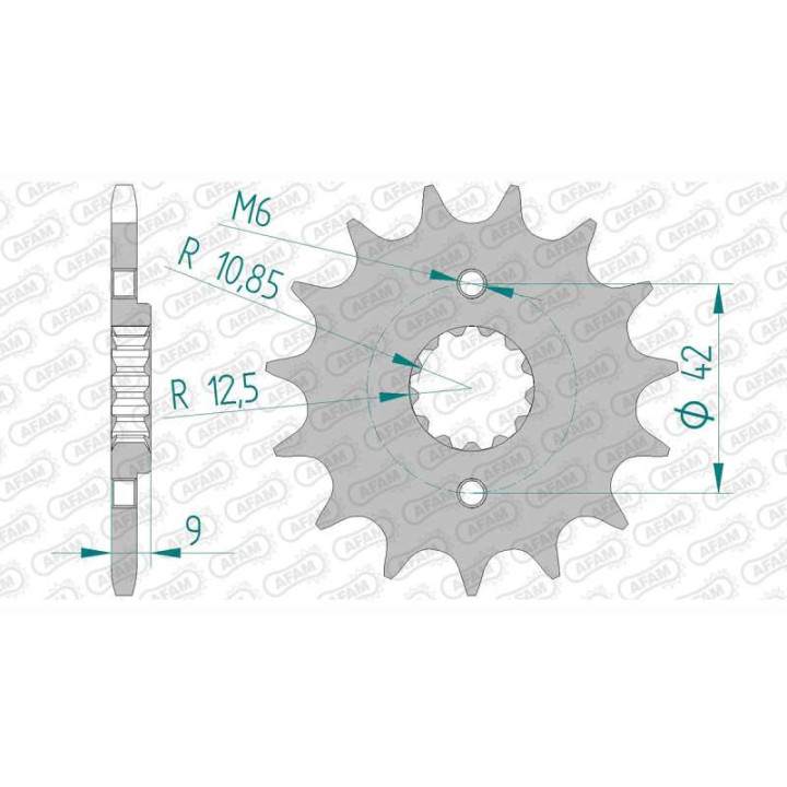 Pignon AFAM 16 dents pas 520 type 24502 Kawasaki EL 250