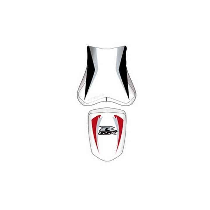 Housse de selle Bagster (2201J) Blanc/Noir/Gris/Lettres Rouges Suzuki GSX750R 09-10