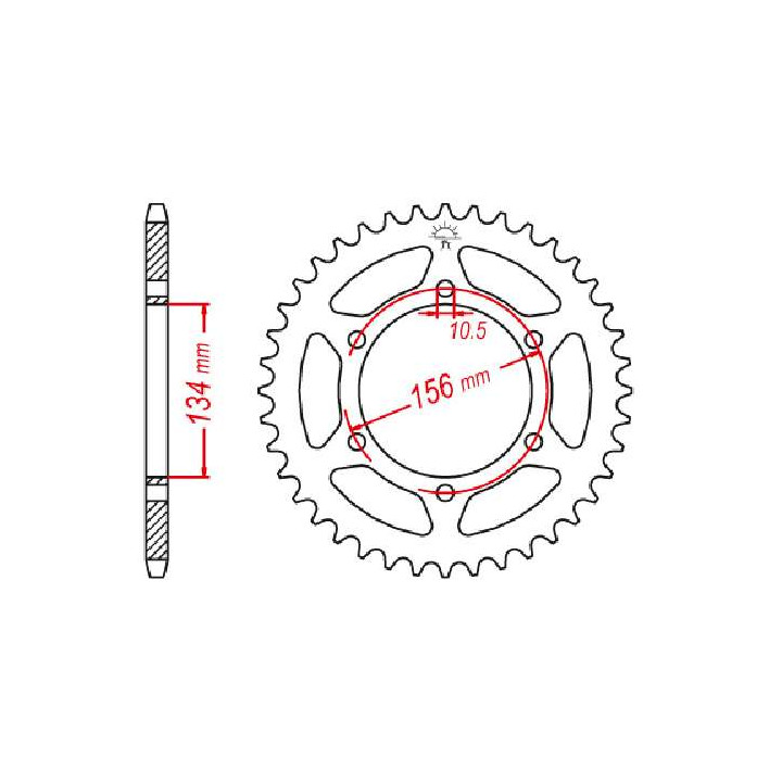 Couronne acier JT 40 dents pas 520 type 472