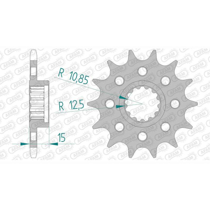 Pignon AFAM 15 dents pas 520 type 24509 Kawasaki ZX 6 R