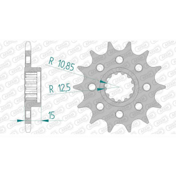 Pignon AFAM 15 dents pas 520 type 24509 Kawasaki ZX 6 R