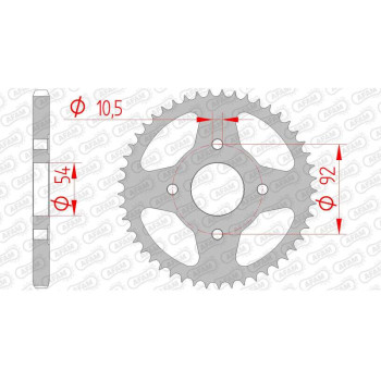 Couronne acier AFAM 45 dents pas 428 type 12202 Yamaha RD 125 LC