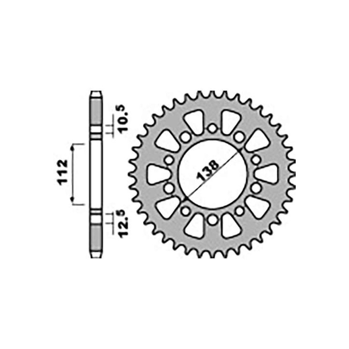 Couronne acier PBR 45 dents pas 520 type 4384 Honda NC700JD