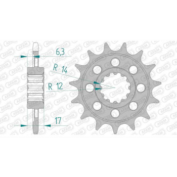 Pignon AFAM 16 dents pas 520 type 20516 Honda CB600 F Hornet