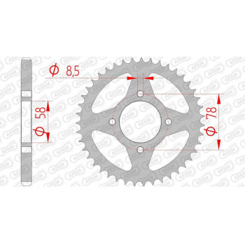 Couronne acier AFAM 47 dents pas 428 type 14201 Hyosung GA 125 Cruise Couronne acier AFAM 47 dents pas 428 type 14201 Hyosung GA 125 Cruise
