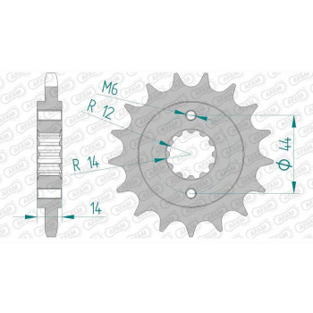Pignon AFAM 17 dents pas 525 type 20614 Honda VT 750 C Shadow