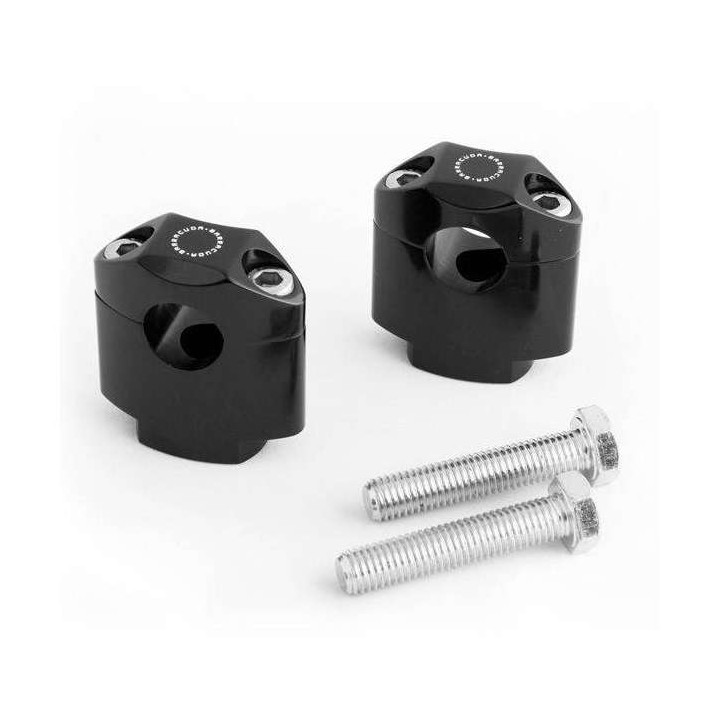 Pontets moto Barracuda 22mm NOIR pour Té de fourche percé