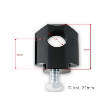 Motorcycle bridges Barracuda 22mm BLACK for drilled fork tee Motorcycle bridges Barracuda 22mm BLACK for drilled fork tee