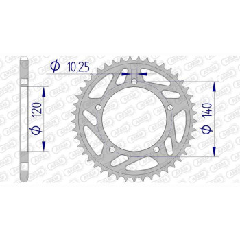 Couronne alu AFAM 45 dents pas 520 type 15605 Suzuki GSX-R 600