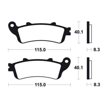 Plaquettes de frein moto métal fritté Tecnium MR236