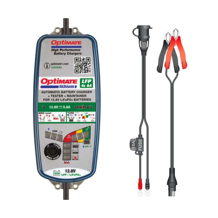 Chargeur de batterie Tecmate OPTIMATE LITHIUM 4S 6A 12.8V 3-72Ah