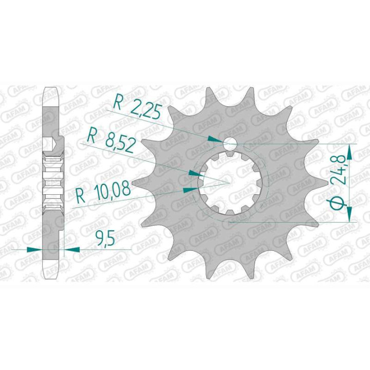 Pignon anti-boue AFAM 14 dents pas 428 type 94202 Beta 50 RR