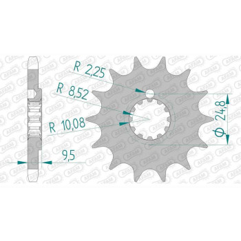 Pignon anti-boue AFAM 14 dents pas 428 type 94202 Beta 50 RR