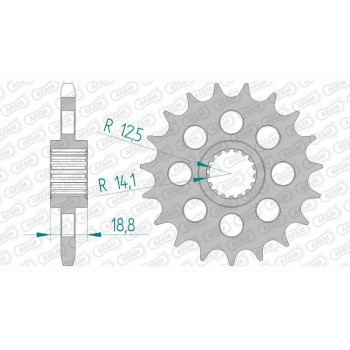Pignon AFAM 19 dents pas 525 type 61602 BMW F800R