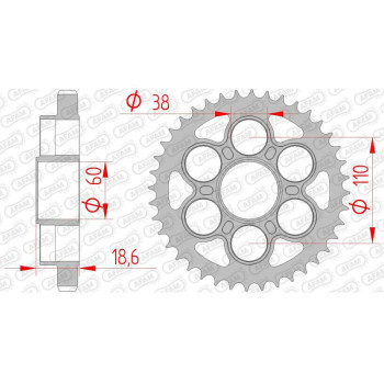 Couronne acier AFAM 40 dents pas 530 type 50900 Ducati 1200 Multistrada Couronne acier AFAM 40 dents pas 530 type 50900 Ducati 1200 Multistrada