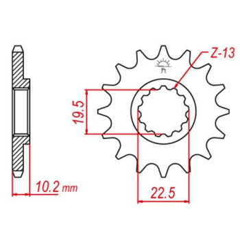 Pignon anti-boue JT 13 dents pas 520 type 432 Suzuki RM250
