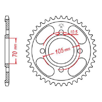 Couronne acier JT 36 dents pas 530 type 278