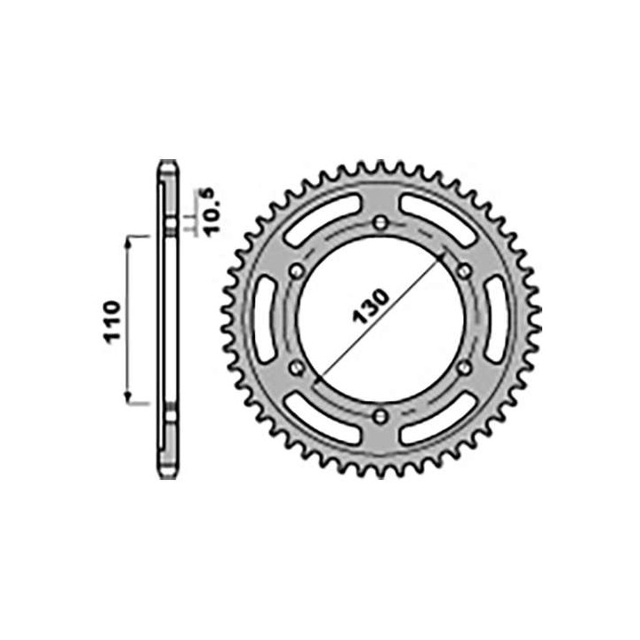 Couronne alu PBR 45 dents ultra-light pas 525 type 4385 Suzuki GSX-R600/1000 - Yamaha R1/R6
