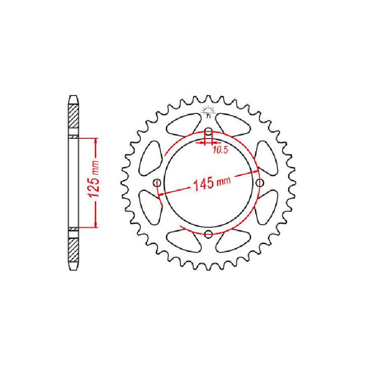 Steel crown JT 39 teeth not 520 type 857