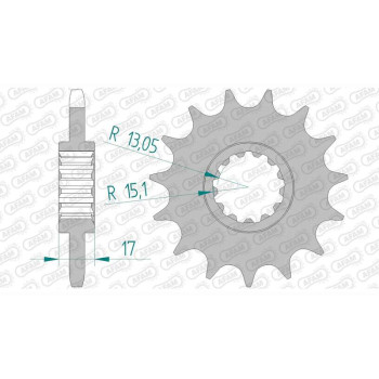 Pignon AFAM 16 dents pas 525 type 20612 Honda CB600 F Hornet