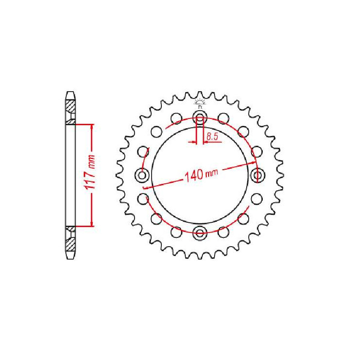 Couronne acier JT 48 dents pas 428 type 831