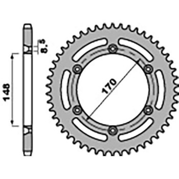 Couronne acier PBR 48 dents pas 520 type 804 Suzuki DR750S