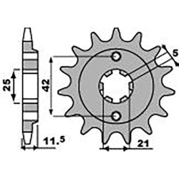 Pignon PBR 15 dents pas 530 type 500