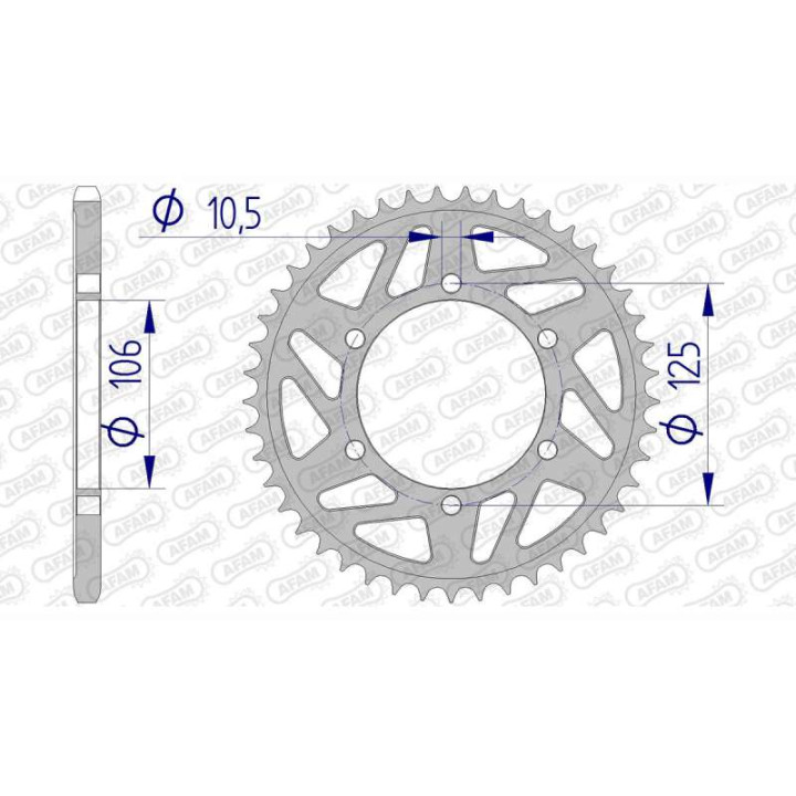 AFAM 45-tooth 520-pitch aluminum sprocket type 87606 Triumph 675 Daytona