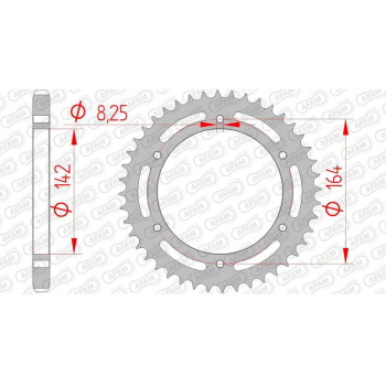 Steel crown AFAM 44 teeth not 525 type 65500 Hyosung GT 650 Comet Nake