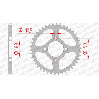 Couronne acier AFAM 42 dents pas 520 type 10206 Honda MTX 200 RW Couronne acier AFAM 42 dents pas 520 type 10206 Honda MTX 200 RW