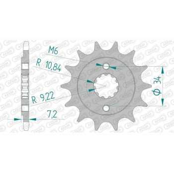 Pignon AFAM 14 dents pas 520 type 20320 Honda CBF 250