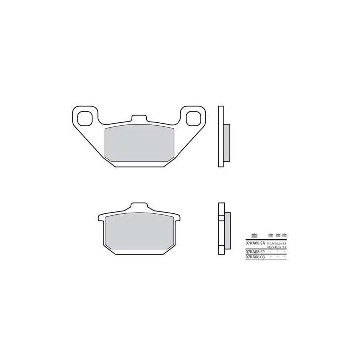 Plaquettes de frein organique BREMBO 07KA0808