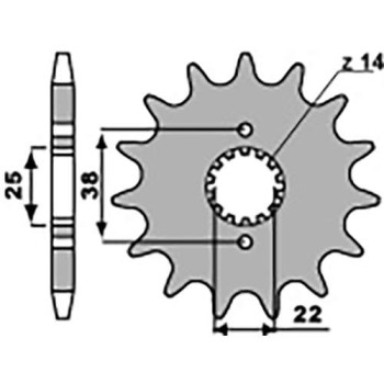 Pignon PBR 14 dents pas 530 type 728