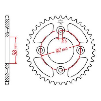 Couronne acier JT 37 dents pas 420 type 1213