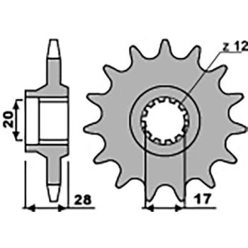Pignon PBR 15 dents pas 520 type 556
