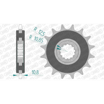 Pignon anti-bruit AFAM 16 dents pas 520 type 21512OEM Yamaha XJ 6 F Diversion