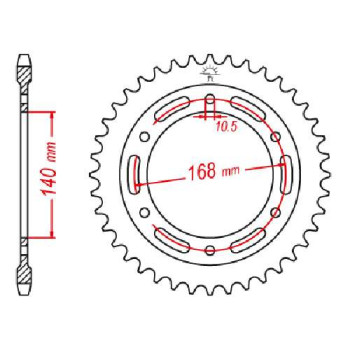 Couronne acier JT 42 dents pas 525 type 3