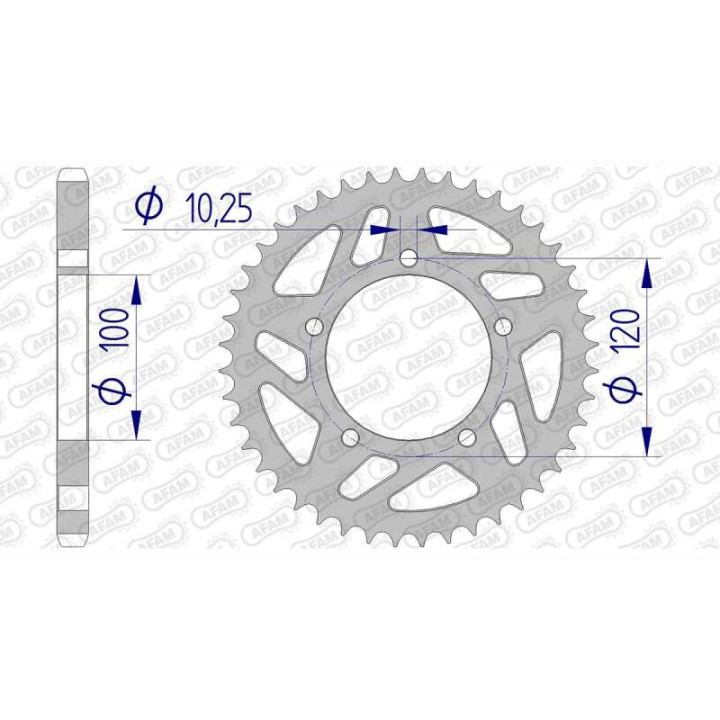 Couronne alu AFAM 41 dents pas 525 type 36800 Aprilia RSV 1000 Couronne alu AFAM 41 dents pas 525 type 36800 Aprilia RSV 1000