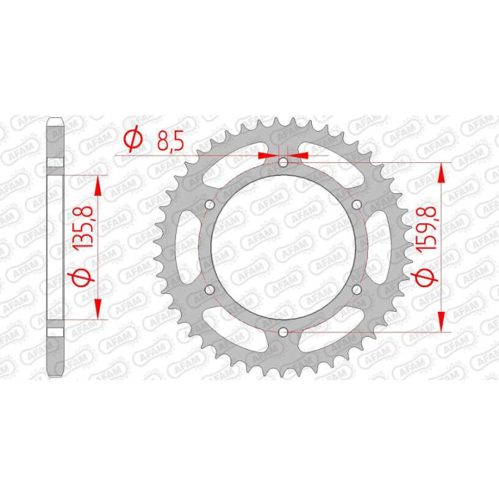 Couronne acier AFAM 45 dents pas 520 type 35304 Aprilia ETX 350 Tuareg WI