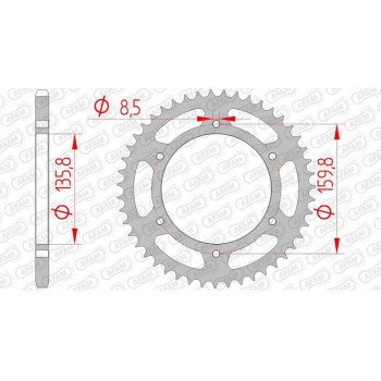 Couronne acier AFAM 45 dents pas 520 type 35304 Aprilia ETX 350 Tuareg WI
