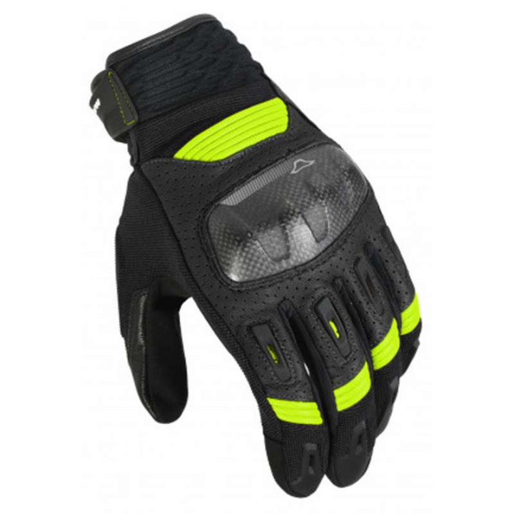 Gants moto Macna RIME Noir/Jaune Fluo